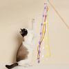 Разноцветная палочка-дразнилка для кошек с колокольчиком, длинная ручка, интерактивная игрушка для котят, безопасная, устойчивая к жеванию, для игры в кусание