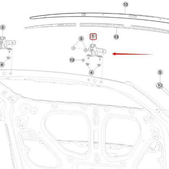 Совместимая петля багажника Tesla Model Y 1500494-00-C / 1500495-00-C