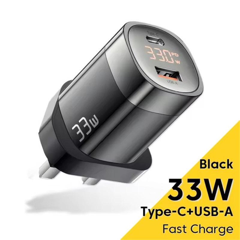 33 Вт GaN USB C зарядное устройство цифровой дисплей PD быстрая зарядка для iPhone 13 12 Max Pro iPad для Xiaomi Poco Samsung зарядное устройство Es