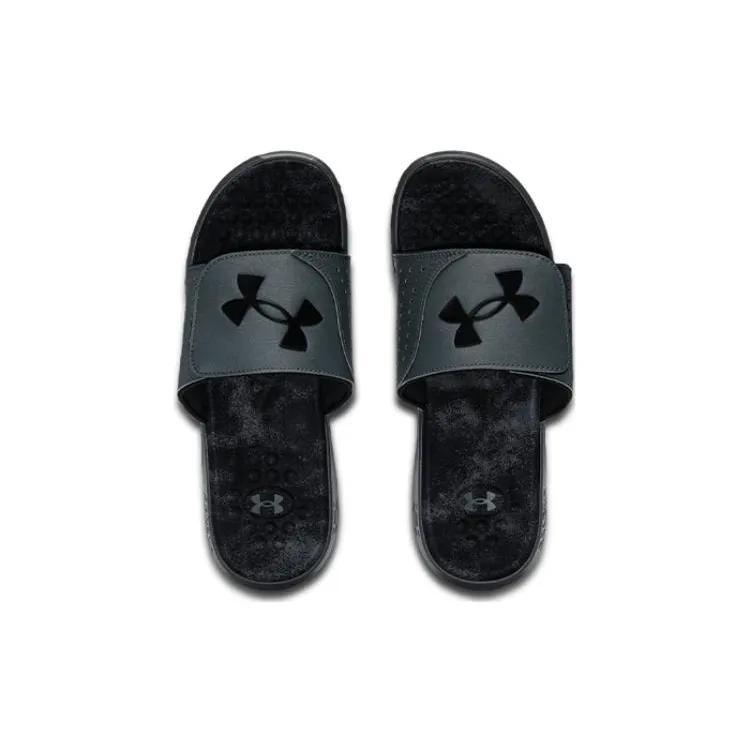 Under Armour Ignite 7 Graphic Strap Slide 'Pitch Grey Black' (Unisex) Pitch Grey / Black Slide Slippers 3026025 100