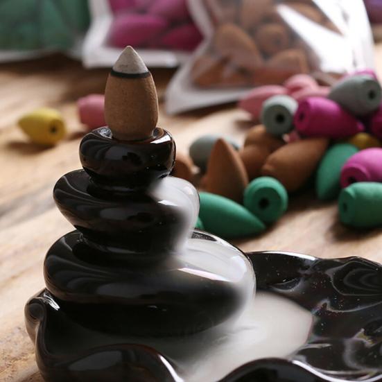 45 шт./компл. конус для благовоний, крошечная башня, благовония в форме конуса с естественным обратным потоком для спа