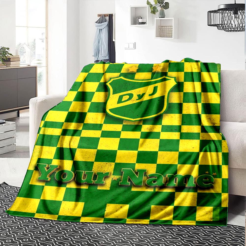 Name Custom Defensa y Justicia Print Flannel Blanket High Quality Warm Comfortable Cover for All Seasons Perfect for Gifts Home Decor
