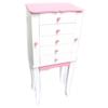 [N5295] - Wooden Commode Jewelry Box 'Princess' White Pink - 73x31x21 Cm