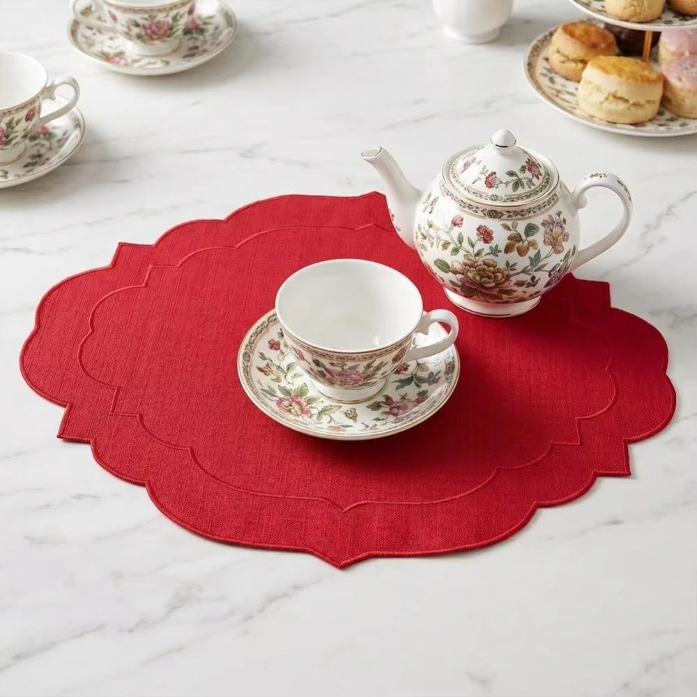 Irregular Linen Placemats Cotton Linen Table Placemats Embroidered Placemats Dining Room Use