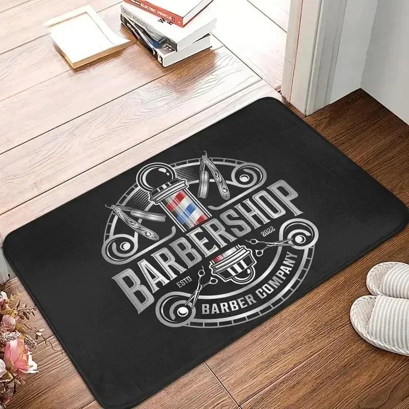 Barber Shop Welcome Mat, Non-Slip Home  Salon Entrance Mat, Washable Floor Mat For Bathroom  Balcony Decor