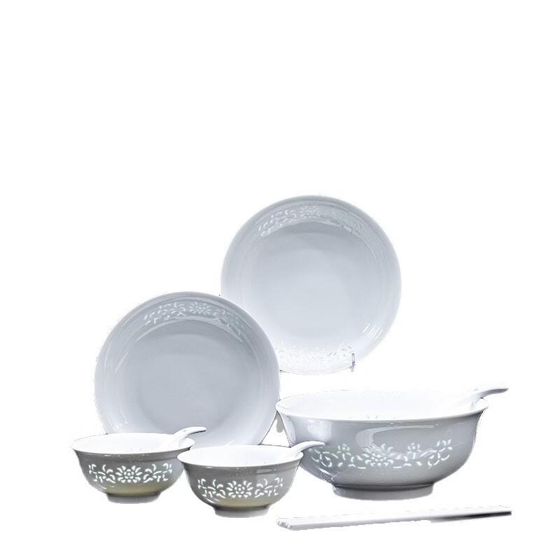 Jingdezhen Underglaze Celadon Linglong Porcelain Noodle Bowl