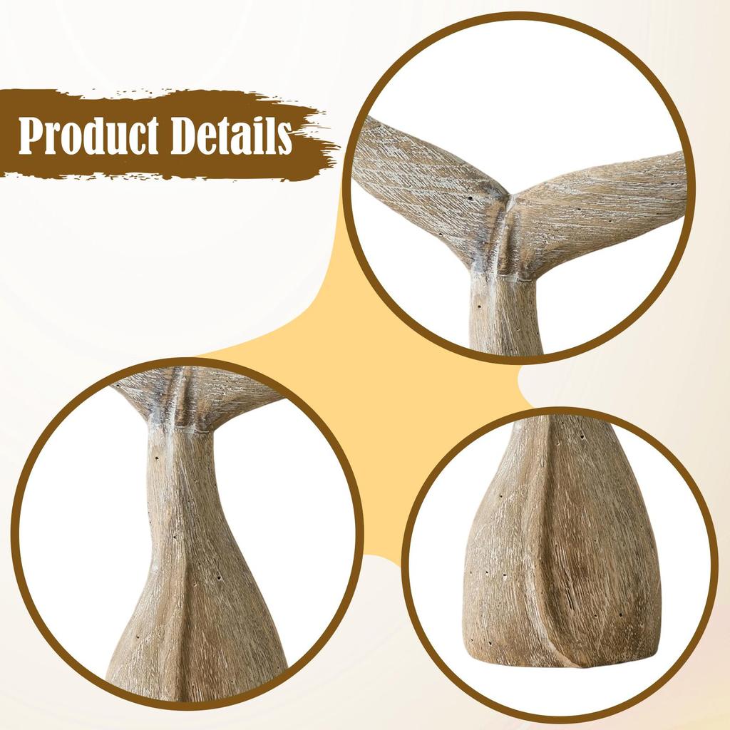 Fin Sculpture, Wooden Figurine, Table Decoration, Carved Ornament Model for Hallway, Home Shelf