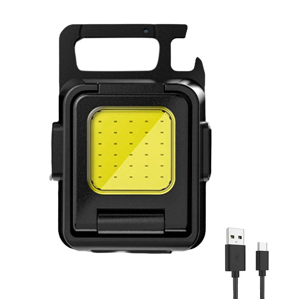 Карманный рабочий фонарь XPE COB LED Мини-брелок 500/1000 лм Type-C USB Перезаряжаемый Аварийный фонарик для активного отдыха и кемпинга