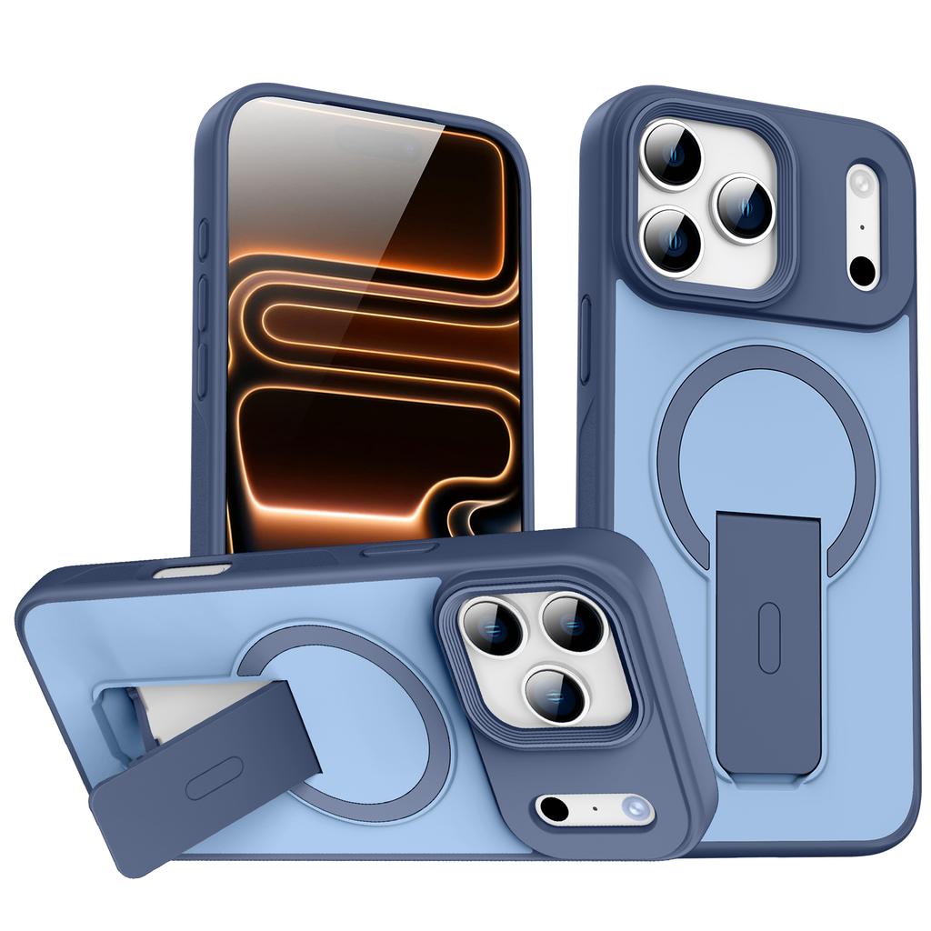Magnetic Invisible Stand Protective for Case for For Iphone 17 Air 12 1 14 13 16 Pro Max Plus Matte Shockproof Cover
