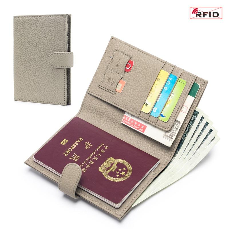 Новая кожаная Ультратонкая сумка для паспорта с RFID-защитой Многофункциональный кошелек Зажим для билетов Кошелек для паспорта и документов Сумка для хранения Женская