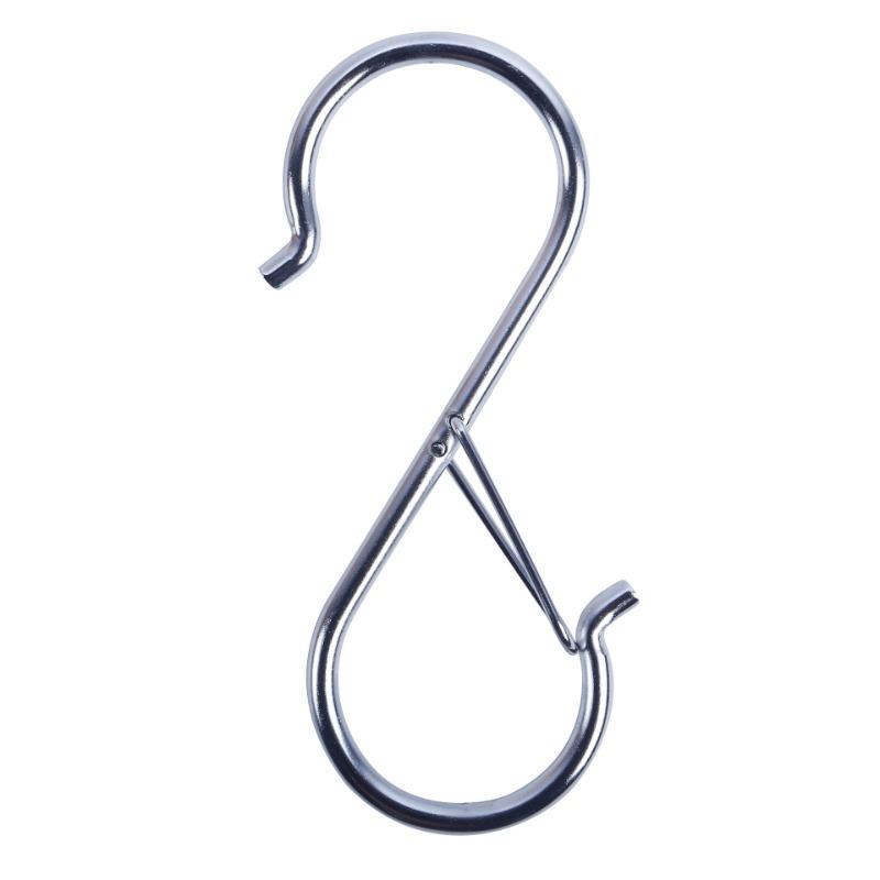 Ветрозащитный S-образный металлический крючок без сверления, ванная комната, защита от падения, хранение, S-образная пружинная защелка, крючок против отсоединения