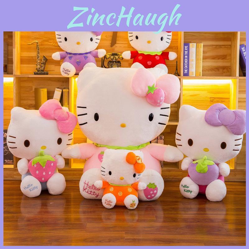 Cute And Cuddly Hello Kitty Cat Plush Toy With Strawberry And Bamboo