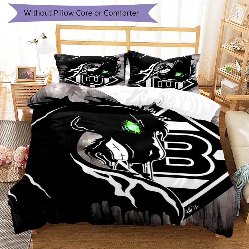 3pcs Borussia Monchengladbach logo pattern bedding set duvet cover set includes duvet cover &pillowcases,perfect all season bedroom decoration&gift