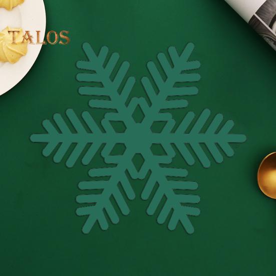2 шт., рождественские подставки для столовых приборов, прочные многоразовые подставки в форме снежинок для праздничных украшений для обеденного стола