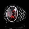 Роскошные европейские и американские мужские кольца Ретро Черные Красные Бриллиантовые Мужские Кольца