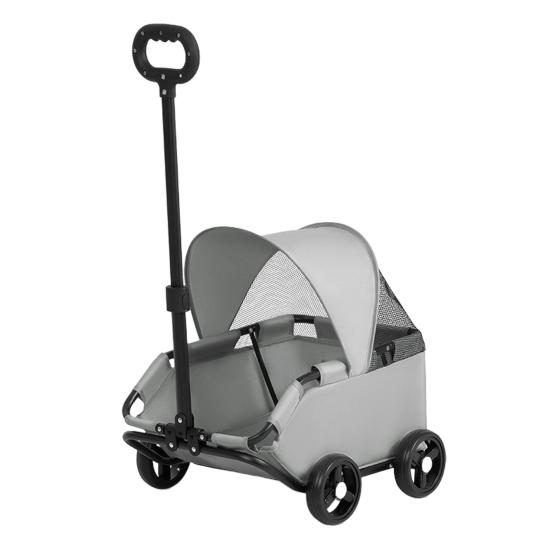 4 Wheels Pet Stroller for Small Dogs Cats Folding Shopping Cart with Canopy for Travelling Shopping Walking Playing