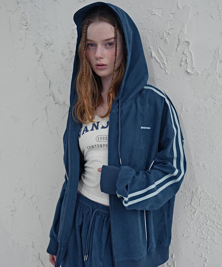 Avandress [Комплект] Худи Bliss на молнии + Унисекс Широкие брюки Bliss из замши