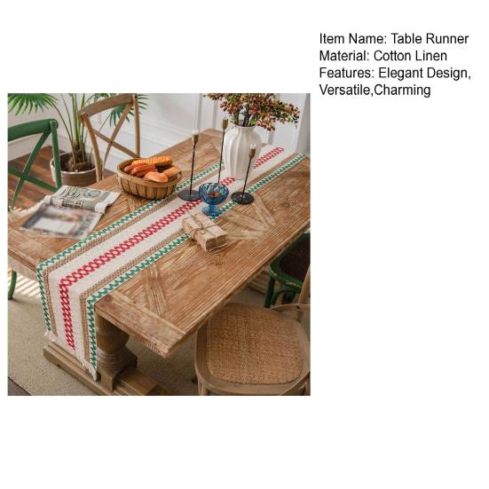 Хлопково-льняная скатерть с кисточками, настольная дорожка, многоразовый праздничный декор для стола для ресторана, столовой, бара, кухни, дома