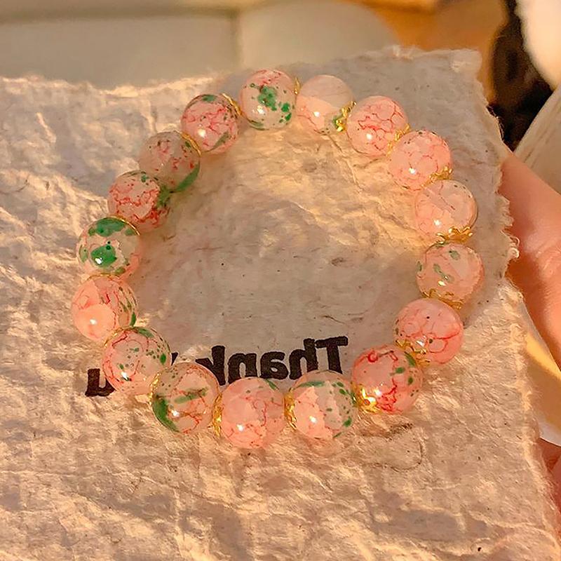 Милый Браслет с Сакурой для Женщин Девушек Изысканный Элегантный Браслет из Бусин Вечерние Ювелирные Аксессуары Подарки CDN