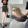2025 Spring New Martin Boots Korean Version of All-ride Locomotive Boots Ins Tide Thick-soled Canvas Casual Student Boots JCD01
