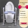 Elderly Toilet Riser Frame with Raised Armrests and Squatting Pan