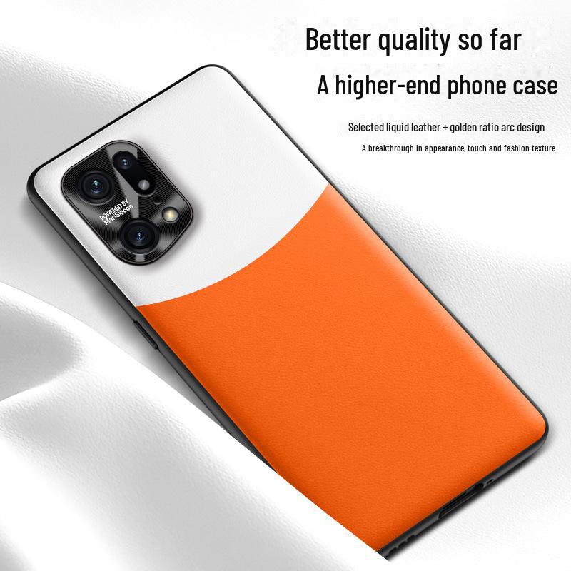 Защитный чехол из жидкой кожи для Oppo Find X5 Pro, защита от падений, цельная поставка.