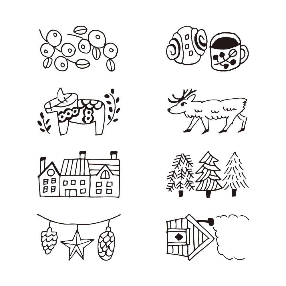 Штамп Midori Вращающийся штамп с диском Скандинавский узор 35585006