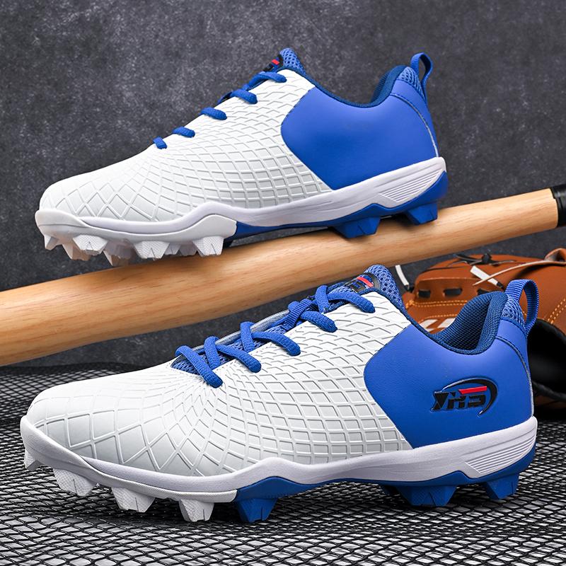 Custom Baseball Cleats Breathable Textured Upper Spike Shoes Outdoor Sports Training Softball Footwear