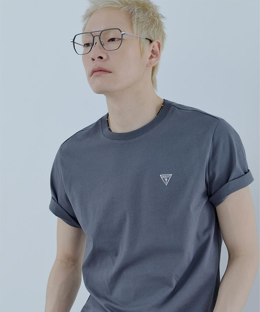 GUESS 5-Color Unisex Mini Shining Triangle Short Sleeve T-Shirt Nq2K5925