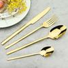 4Pcs Stainless Steel Dinnerware Set Knives Fork Spoon Dinner Tableware Mirror Gold Cutlery Party Kitchen Flatware Silverware Set
