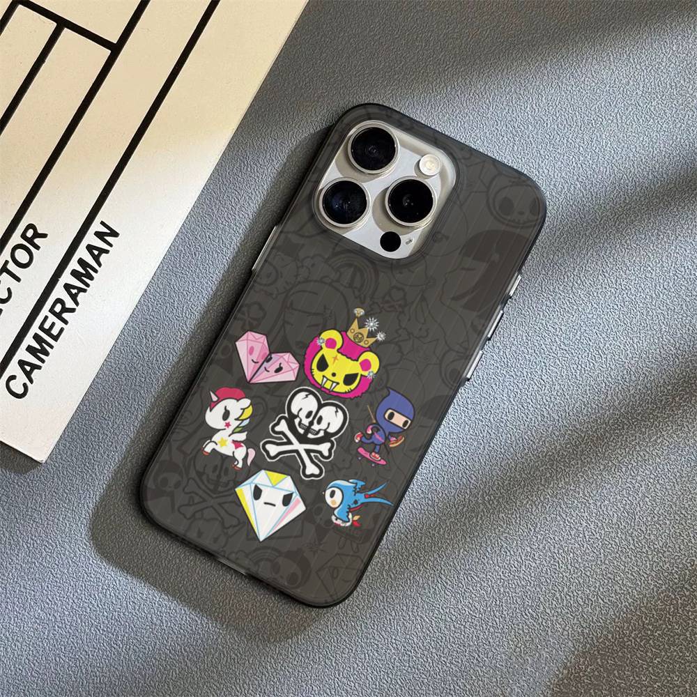 Япония Tokidoki Чехол для телефона для iPhone 17 16 15 14 13 12 11 Гофрированный Матовый Мягкий Чехол Противоскользящий