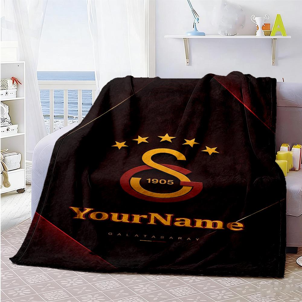 Galatasaray 419 Customize Text Blanket Throw Customizable Blanket Soft Warm Cozy for Nap Living Room Couch Chair for All Occasions
