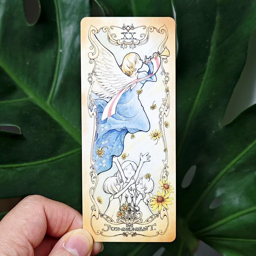 Low Scare Tarot 12*5.5cm 78 Pcs Cards Secretly Add The Language of Flowers Japanese Anime Style Cartoon Tarot Cards
