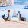 Micro Landscape Creative Sea Lion Animal Figure Ocean Beach Landscape DIY Decorative Accessories Table Fan Small Decoration