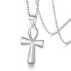 Ankh Cross Necklace 925 Silver Egyptian Cross Accessory [Silvora] Women's Men's