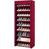 Home Fabric Shoe Cabinet with Zipper Doors 160x60x30cm