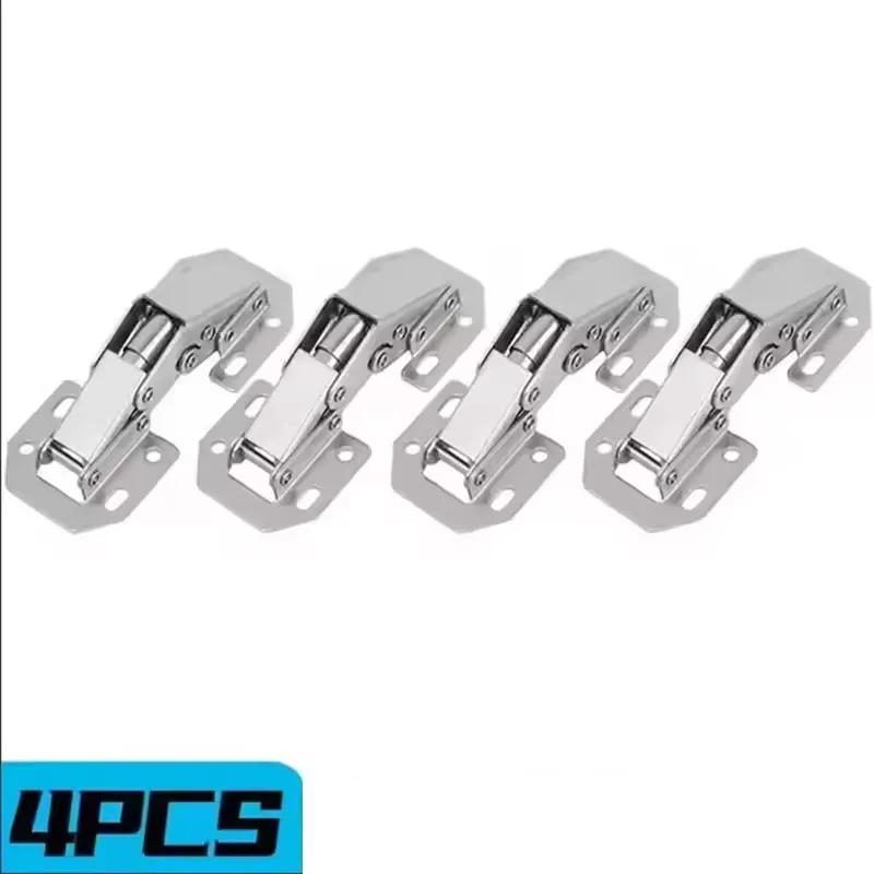 4/6/10PCS 90 Degree Cabinet Hinges No-Drilling HoleHydraulic Buffer Hinge Kitchen Cabinet Cupboard Hinges Furniture Hardware