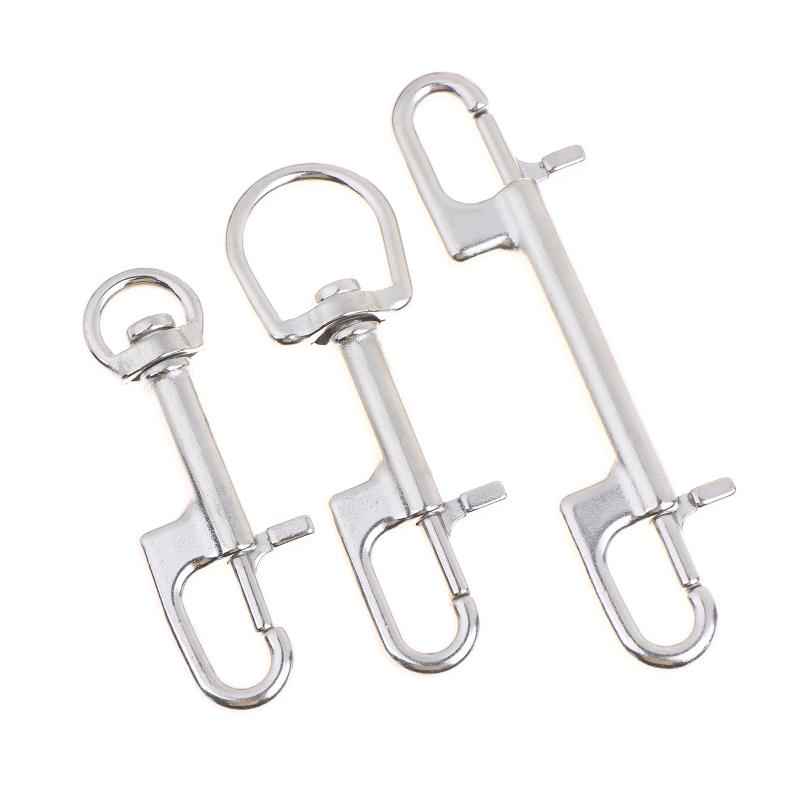 Dual Head D Ring Marine Snap Hook Clip Swivel Bolt Stainless Steel Heavy Duty for Diving Underwater Use