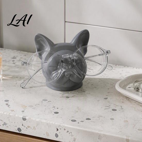 Dog Head Eyeglass Holder 3D Printed Eyeglasses Holder Cute Animal Glasses Stand Multi‑Functional Desk Ornament Desktop Organizer for Home
