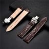 Top Luxury Crocodile Pattern Watchband Leather Straps 18mm 20mm 22mm 24mm With Stainless Steel Automatic Clasp Wristwatch Band