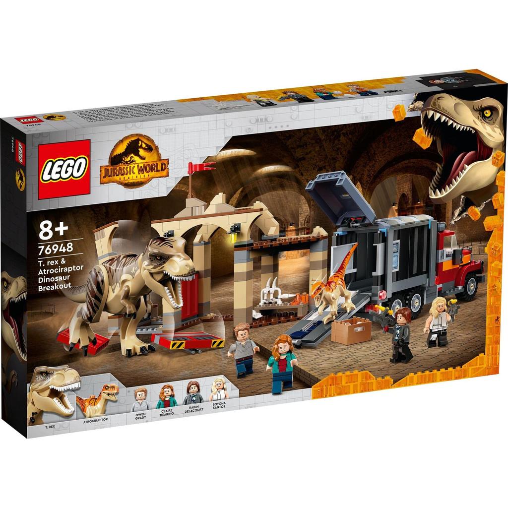 LEGO Jurassic World Toy Dinosaur and Great Escape Рождественский подарок Рождество 76948 Подарок на блок Kyoryu Truck Мальчики Девочки 8 лет и старше T-Rex