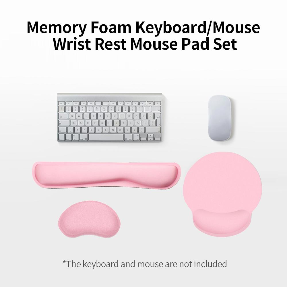 Ergonomic Memory Foam Keyboard Wrist Rest Mouse Wrist Rest Mouse Pad Set with Lycra Fabric