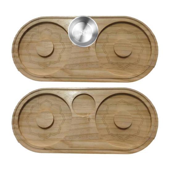 Солонка для коктейлей 2-в-1 Деревянный сахарный ободок для коктейлей с разделочной доской