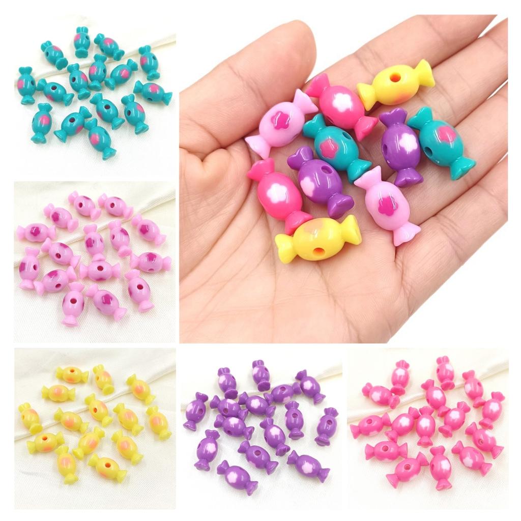 Ручная работа для изготовления браслета, ожерелья, модных цветочных конфетных бусин, материалов для самостоятельного изготовления ювелирных изделий, 10 шт., аксессуары, акриловое вертикальное отверстие