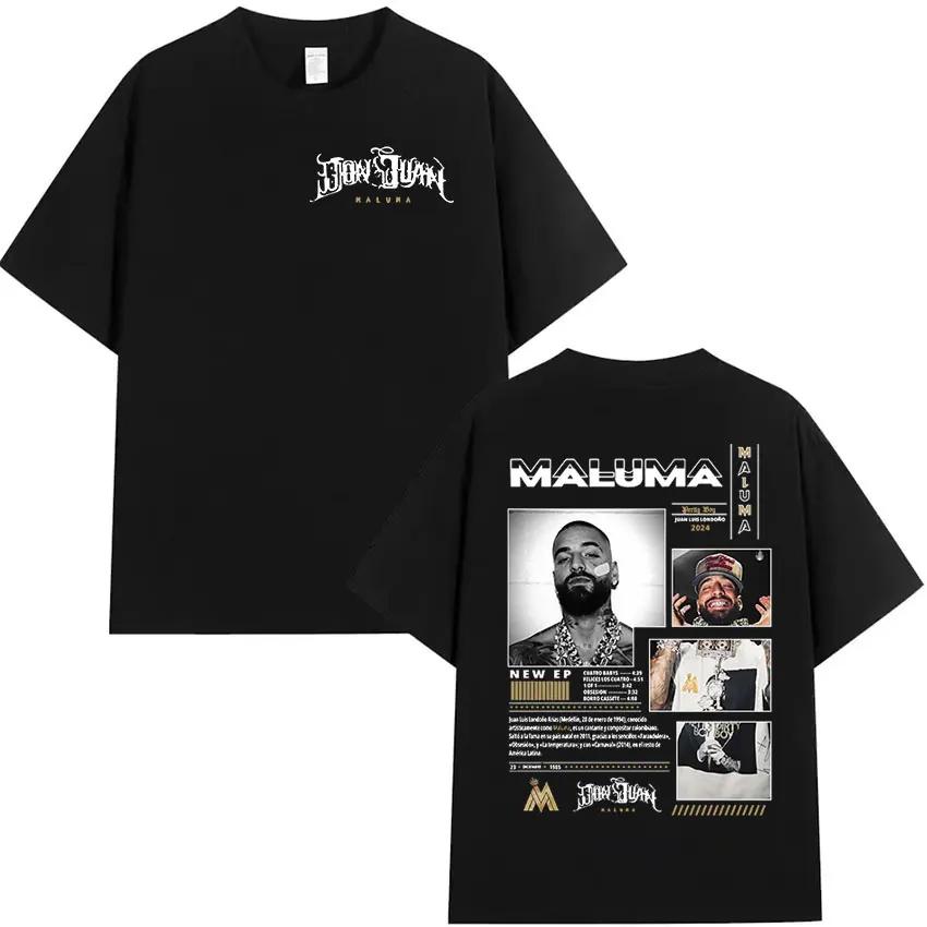 2025 Summer Rapper MALUMA Album Graphic T Shirt Mens Hip Hop Retro Style Short Sleeve Fashion 100 Pure Cotton Printed Tshirt