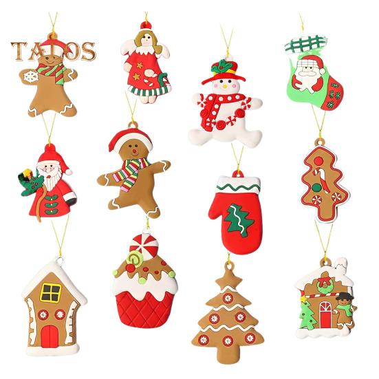12 шт. Рождественские пряничные человечки, украшения для рождественской елки, подвесные украшения в виде пряничной куклы для праздничного декора дома