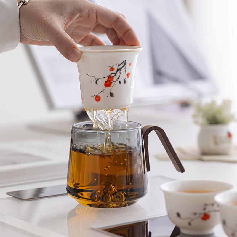 High-end office tea set All the best set Orange thermal insulation stew kettle gift box 1 pot 1 cup set gift