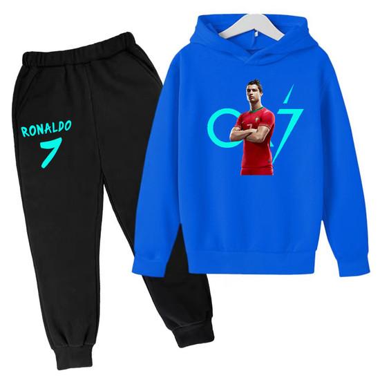 Детская одежда Пальто Бренд CR7 Повседневная Спортивная одежда для соревнований Мальчики Девочки Худи/штаны с принтом букв 2П Спортивный костюм для бега