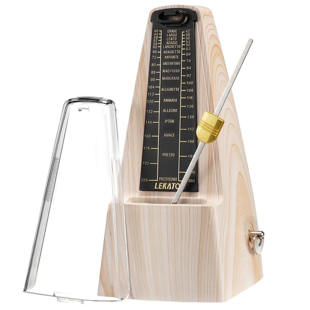 LEKATO Pendulum Mechanical Metronome для громкого звука для начинающих Метроном, Тип, Фортепиано, Гитара, Барабан, Скрипка, Компактный, Громкость, (Ясень Древесина)