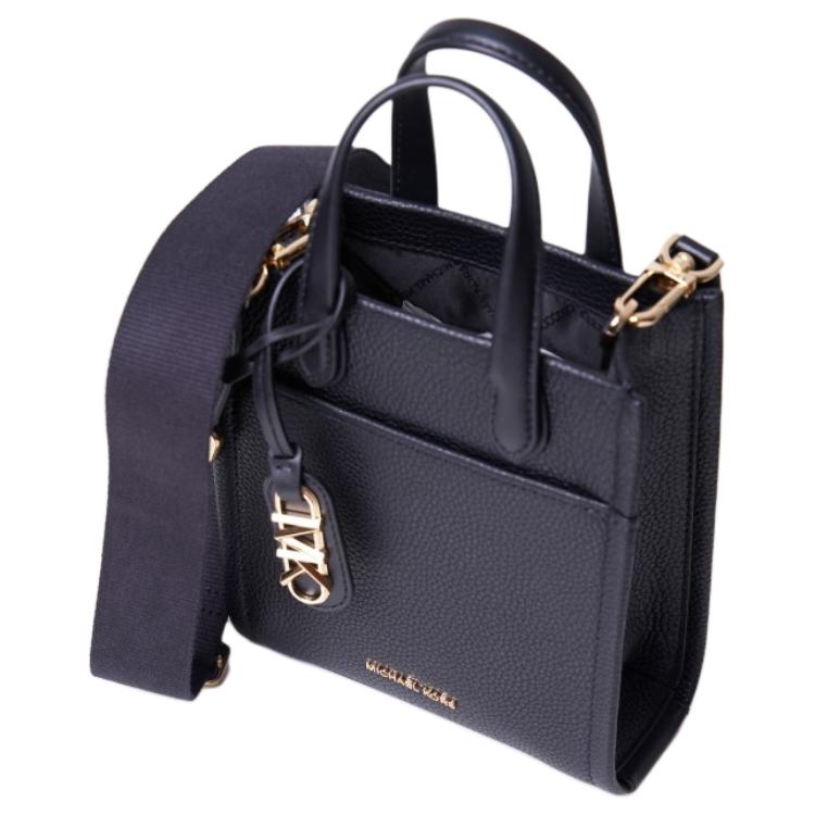 Michael Kors MK Gigi Сумка-тоут на регулируемом плечевом ремне с логотипом, из натуральной и искусственной кожи, сумка через плечо, женские сумки, Черный 32R4G3GC4L-BLACK